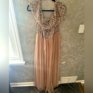 Maya Deluxe champagne bridesmaid dress. Size 18